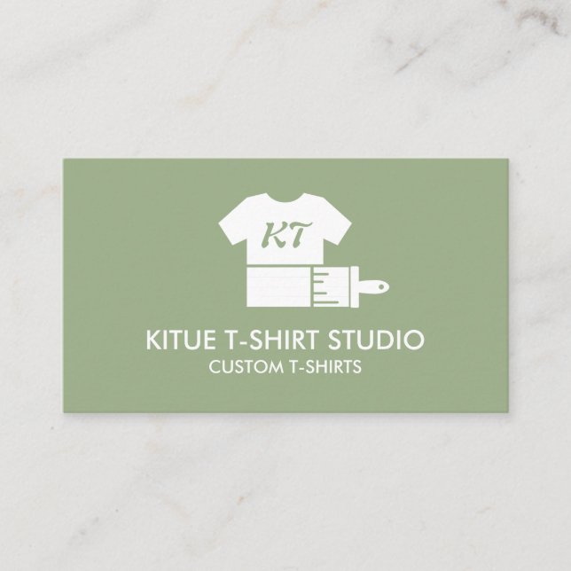Sage Green Printing Custom Clothing Apparel Store Business Card (Front)