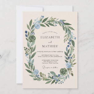 Sage Green Pristine Botanical Wedding Invitation