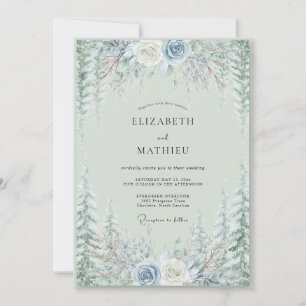 Sage Green Pristine Forest Wedding Invitation