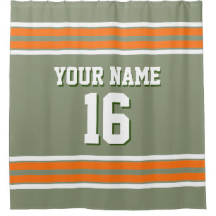 Sage Green Pumpkin Orange Stripes Sports Jersey
