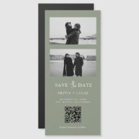 Sage Green QR Code Photo Strip Magnetic Wedding