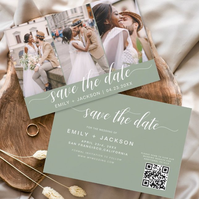 Sage Green QR Code - Save the Date 3 Photo (Creator Uploaded)