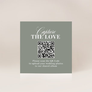 Sage Green   QR Code Wedding Capture the Love Enclosure Card