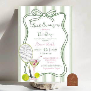 Sage Green Quirky Tennis Bridal Shower Invitation