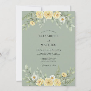 Sage Green Radiant Meadow Wedding Invitation