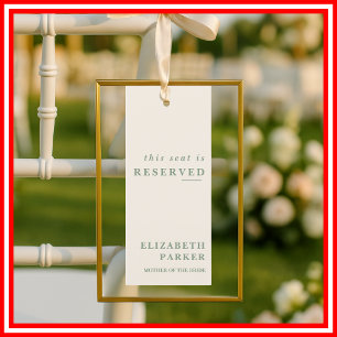 Sage Green Reserved Seating Wedding Tag Invitation