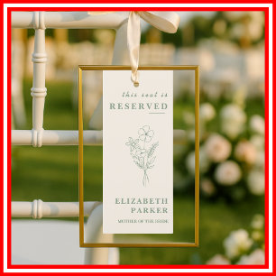 Sage Green Reserved Seating Wedding Tag Invitation