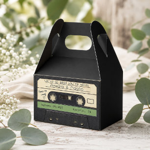 Sage Green Retro Cassette Tape Wedding Favour Favor Box