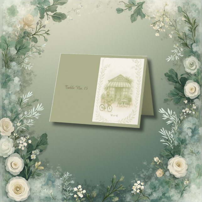 sage green romantic wedding outdoor table number (Creator Uploaded)
