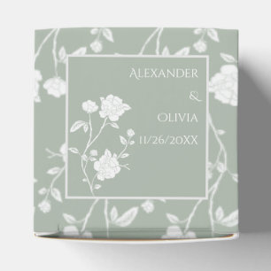 Sage Green Rose Wedding Favour Box