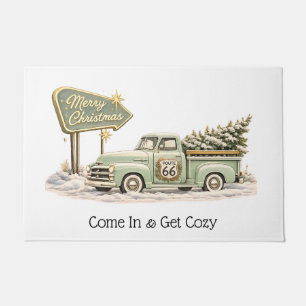 Sage Green Route 66 Christmas Welcome Doormat