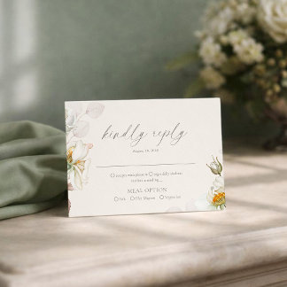 Sage Green RSVP Card with Meal Choice