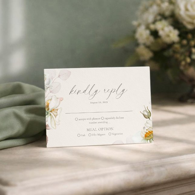 Sage Green RSVP Card with Meal Choice (Creator Uploaded)