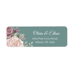 Sage Green Rustic Dusty Rose Adresse du Mariage