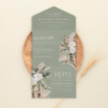 sage green rustic pampas eucalyptus wedding all in one invitation<br><div class="desc">Modern barn farmhouse rustic botanical bohemian natural pampas grass and eucalyptus botanical wedding all in one invitation. sage green, </div>