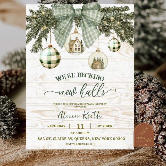 Sage Green Rustic Winter Housewarming Party Invitation (Creator Uploaded)