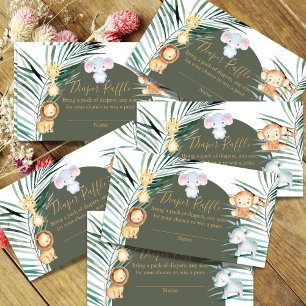 Sage Green Safari Baby shower Déchets Cartes de Re