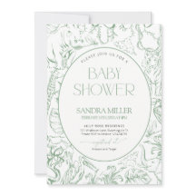 Sage Green Safari Toile de Jouy Bridal Shower