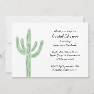 Sage Green Saguaro Cactus Bridal Shower Invitation