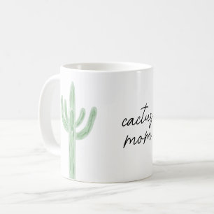 Sage Green Saguaro Cactus Mom Watercolor Coffee Mug