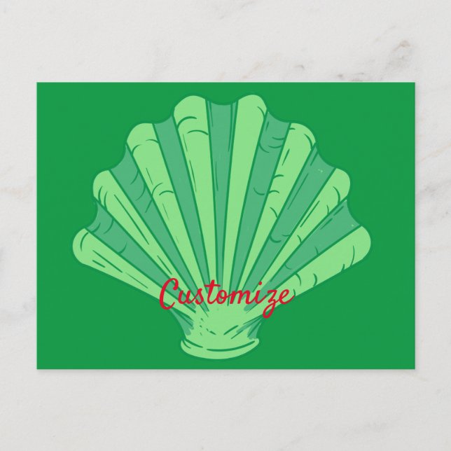 Sage Green Scallop Shell Thunder_Cove Postcard (Front)