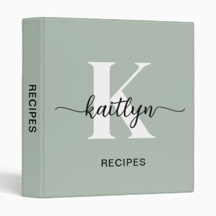 Sage Green Script Monogram Binder