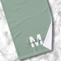 Sage Green Script Name Monogram