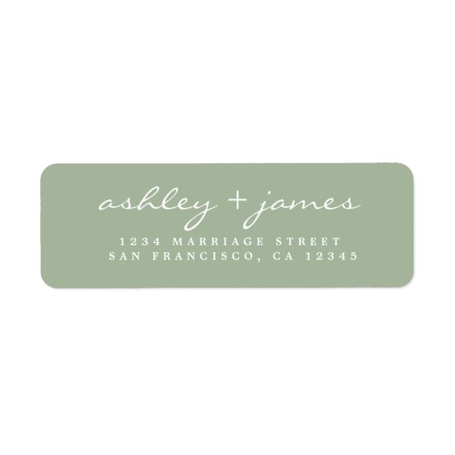 Sage Green Script Return Address (Front)