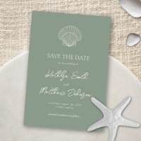 Sage Green Shell Beach Ocean Destination Wedding