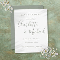 Sage Green Signature Wedding Save The Date