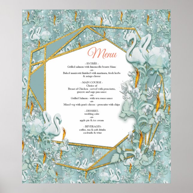 sage-green, silk, feathers, pale-green, gold-flame poster (Front)