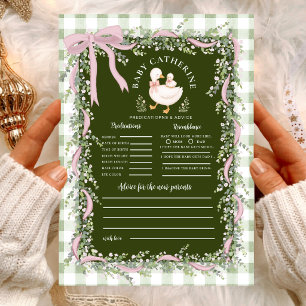 Sage Green Silly Goose Baby Predictions Game