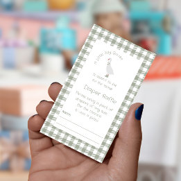 Sage Green  Silly Goose Diaper Raffle Ticket  Enclosure Card