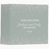 Sage Green Silver Confetti Wedding Anniversary