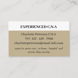 Sage Green Simple CNA Business Card