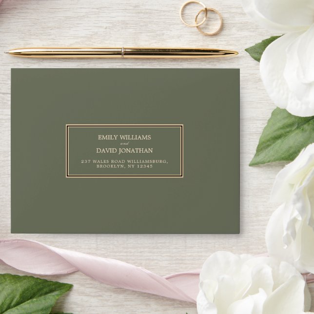 Sage Green Simple Elegant  Envelope (Wedding)