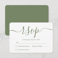 Sage green Simple Elegant Modern Wedding Custom