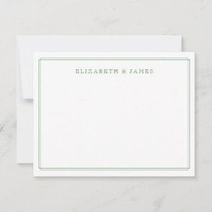 Sage Green Simple Elegant Vintage Personalized Card
