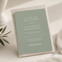 Sage Green Simple Modern Minimal Elegant Wedding