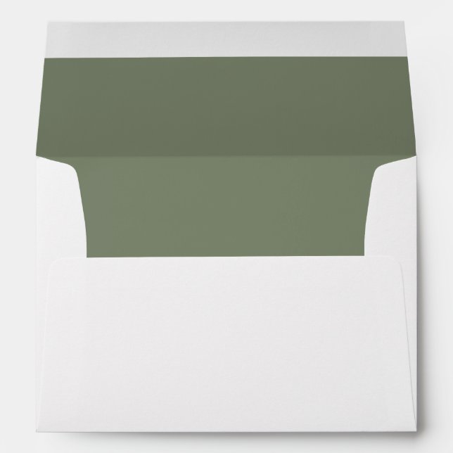Sage Green Simple Modern Wedding Invitation Envelope (Back (Bottom))