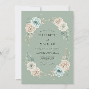 Sage Green Soft Forest Wedding Invitation