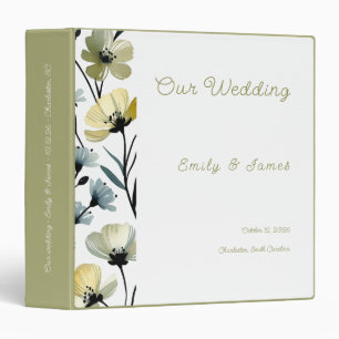 Sage Green & Soft Yellow Botanical Wedding Binder