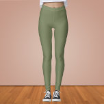 Sage Green Solid Color Leggings<br><div class="desc">Sage Green Solid Color. A refined modern sage green that exudes natural elegance. This color captures the essence of a shaded forest floor. Perfect for those seeking a calm earthy vibe. This sophisticated hue seamlessly blends into both modern and classic aesthetics. Embrace the understated beauty of this serene shade.</div>