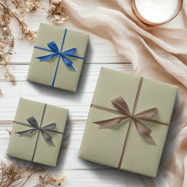 Sage Green Solid Colour | Classic | Elegant Wrapping Paper Sheet (Creator Uploaded)