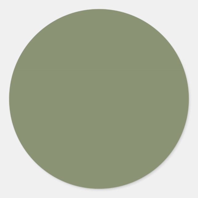 Sage Green Solid Colour Classic Round Sticker (Front)