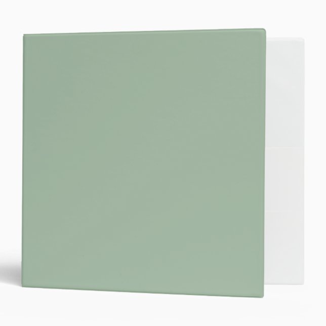 Sage Green Solid Colour Minimalist Binder (Front/Inside)