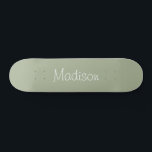Sage Green Solid Colour Personalized Skateboard<br><div class="desc">Sage Green Solid Colour. Minimalist aesthetic. Trendy colour. Can be personalized.</div>
