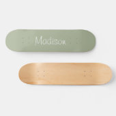 Sage Green Solid Colour Personalized Skateboard (Horz)