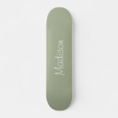 Sage Green Solid Colour Personalized Skateboard (Front)