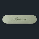 Sage Green Solid Colour Personalized Skateboard<br><div class="desc">Sage Green Solid Colour. Minimalist aesthetic. Trendy colour. Can be personalized.</div>